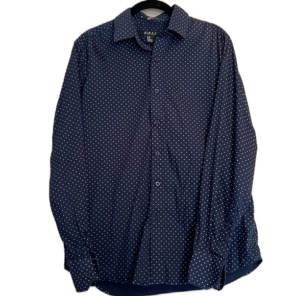 21 Men long sleeve button down polka dot shirt - Picture 1 of 8